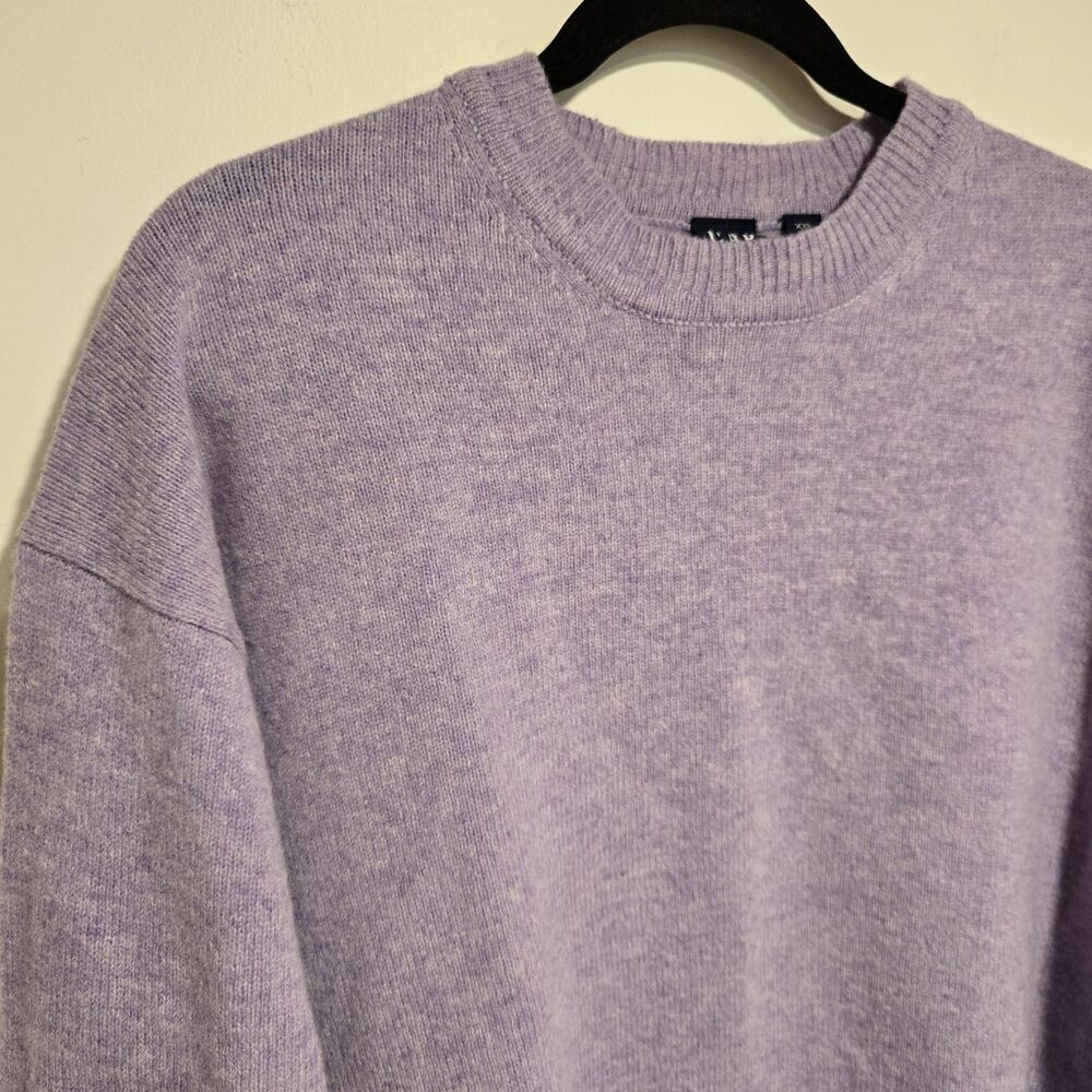 Y2K GAP 100% Lambswool Sweater Crewneck Pastel Purple XXL Womens Easter Preppy - Picture 2 of 9